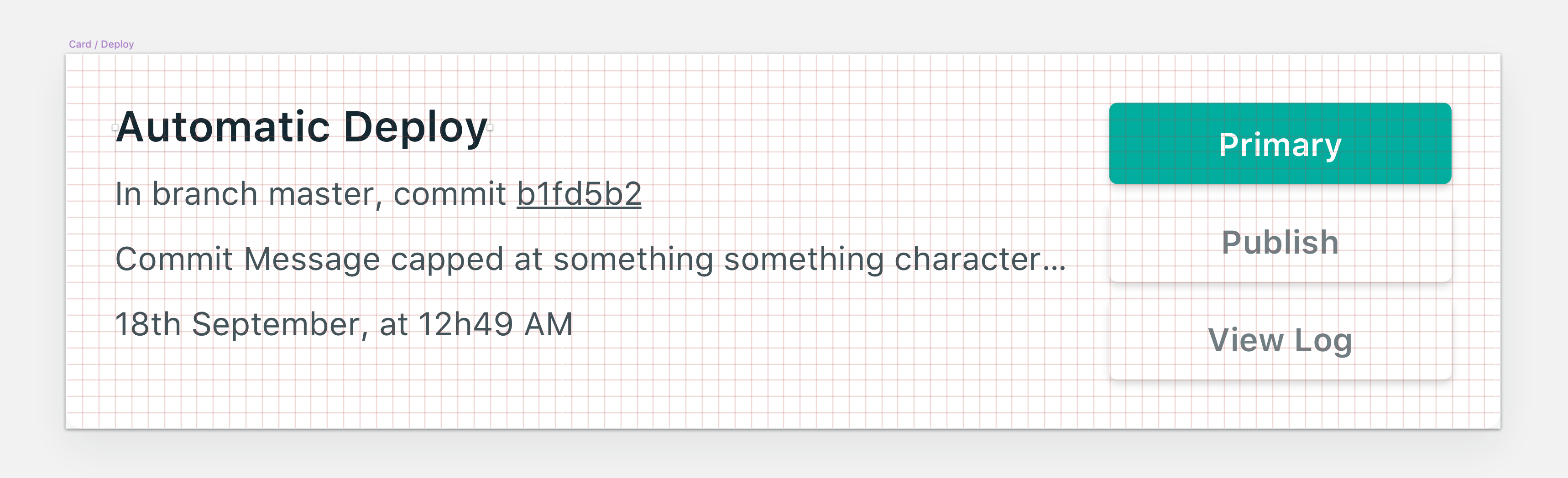 Deploy Card with grid